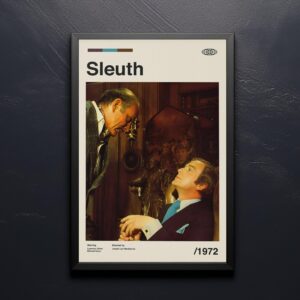 Sleuth Movie Poster, mid-century inspired retro artwork