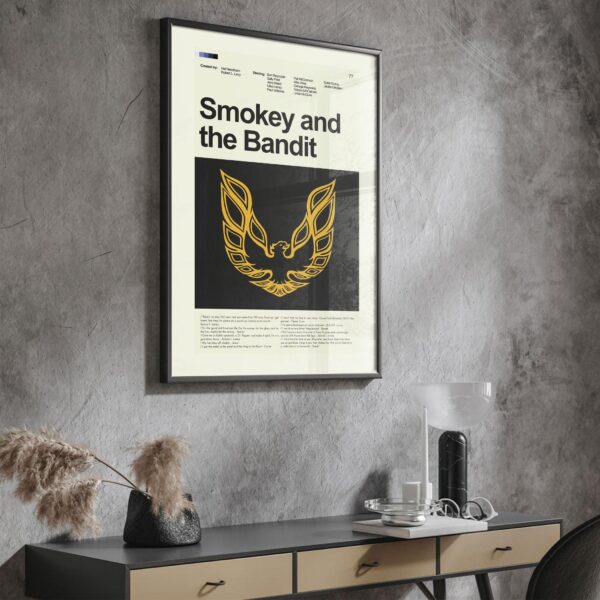 Smokey and the Bandit vintage mid-century modern movie poster