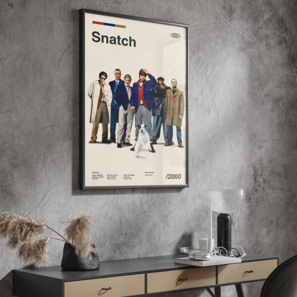 Large mid-century modern poster of Snatch movie artwork