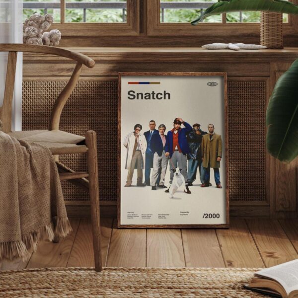 Large mid-century modern poster of Snatch movie artwork