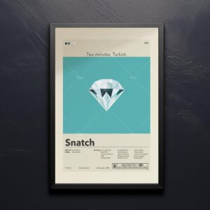 Mid-century modern Snatch movie poster with minimalist design