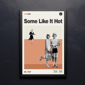Some Like It Hot movie poster, mid-century poster art