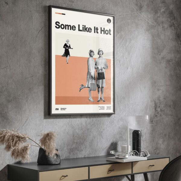Some Like It Hot movie poster, mid-century poster art