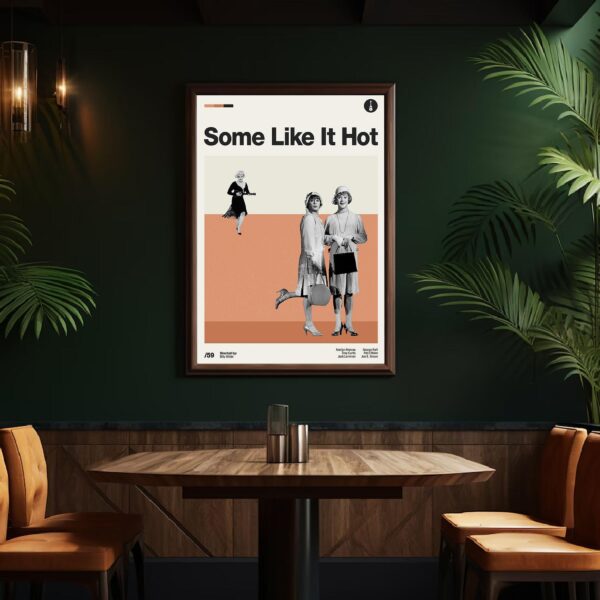 Some Like It Hot movie poster, mid-century poster art