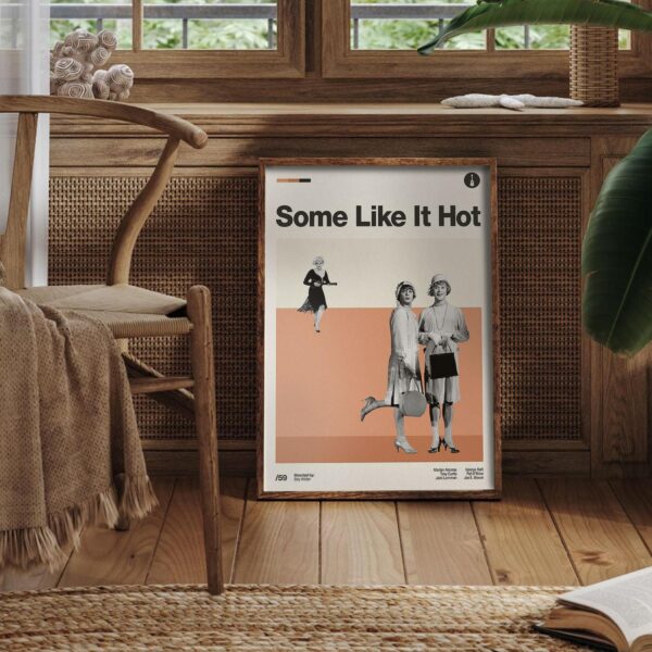 Some Like It Hot movie poster, mid-century poster art