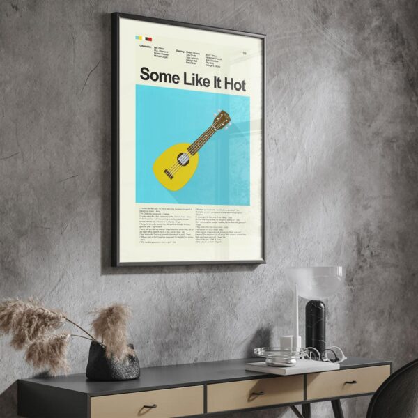 Some Like It Hot mid-century modern movie wall poster