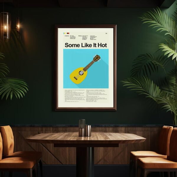 Some Like It Hot mid-century modern movie wall poster