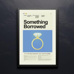 Vintage mid-century modern poster for Something Borrowed movie
