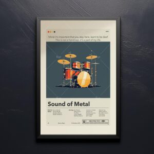 Mid-century modern graphic poster of Sound of Metal movie design