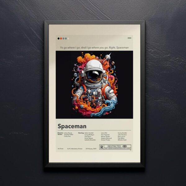 Spaceman movie poster with mid-century modern house design