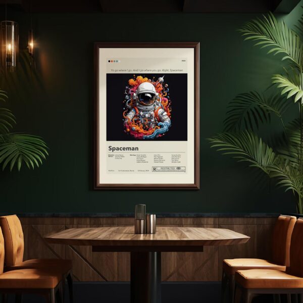 Spaceman movie poster with mid-century modern house design