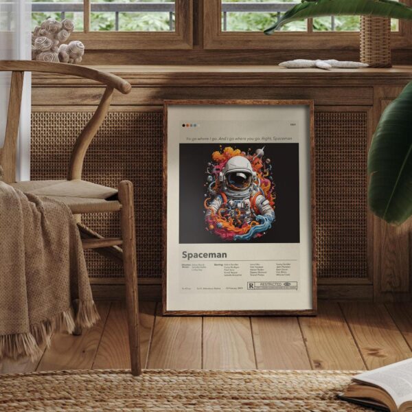 Spaceman movie poster with mid-century modern house design