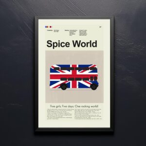 Mid-century modern graphic design poster for Spice World movie