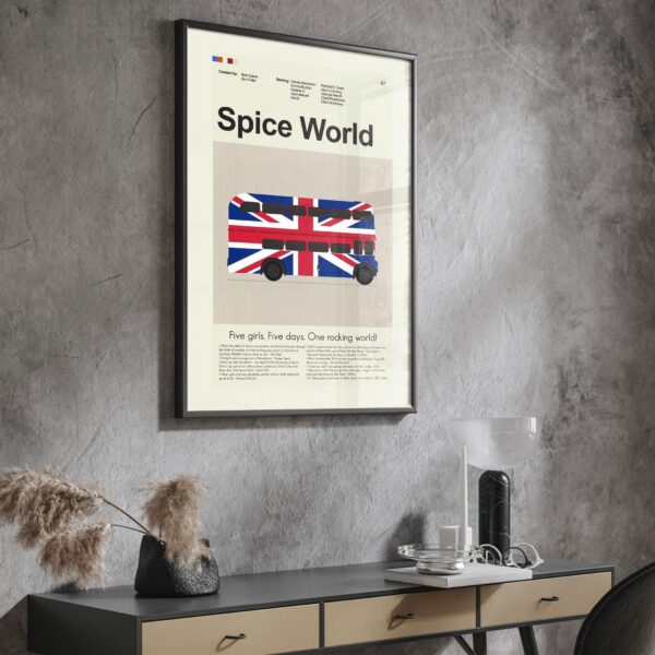 Mid-century modern graphic design poster for Spice World movie