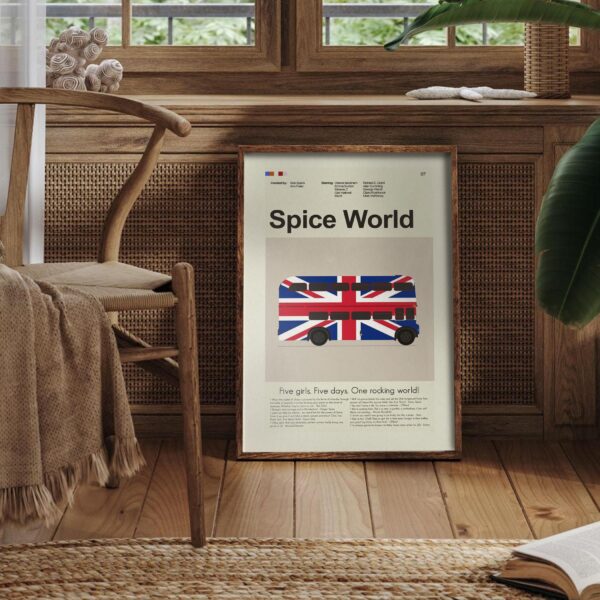 Mid-century modern graphic design poster for Spice World movie