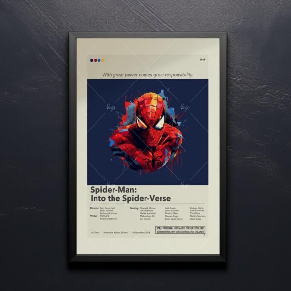 Mid-century modern style Spider-Man: Into the Spider-Verse movie poster