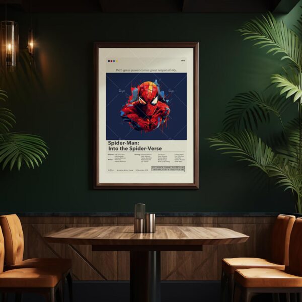 Mid-century modern style Spider-Man: Into the Spider-Verse movie poster