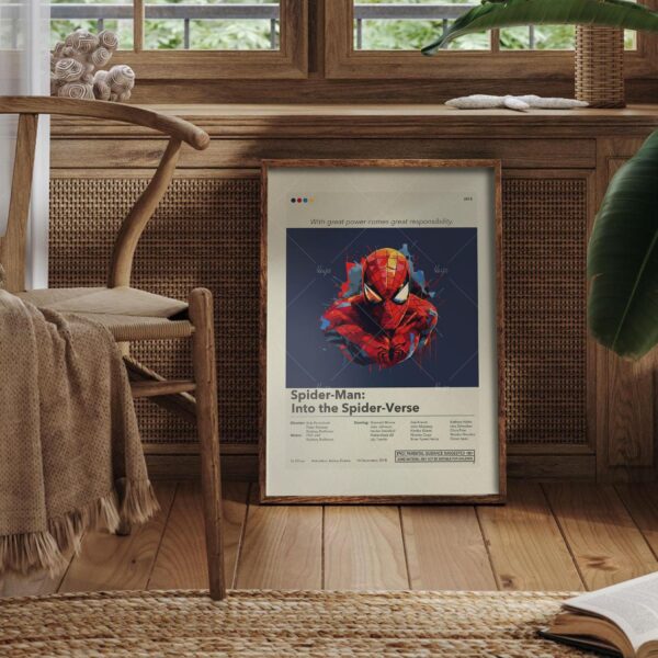 Mid-century modern style Spider-Man: Into the Spider-Verse movie poster