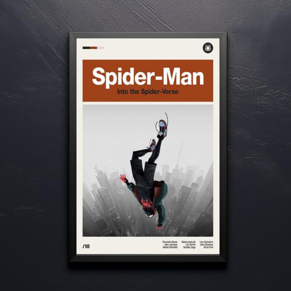 Spider-Man: Into the Spider-Verse mid-century poster art
