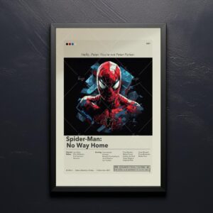 Mid-century modern Spider-Man No Way Home movie poster design