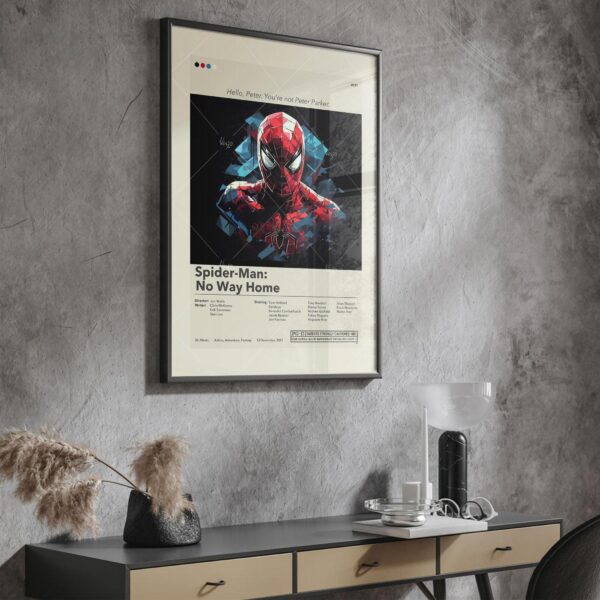 Mid-century modern Spider-Man No Way Home movie poster design