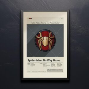 Mid-century modern style Spider-Man: No Way Home movie poster art
