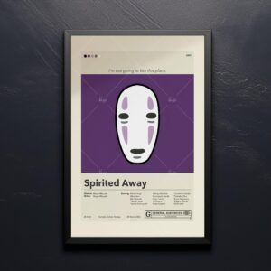 Large mid-century modern Spirited Away movie poster artwork