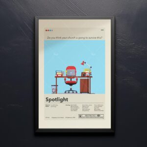 Mid-century modern Spotlight movie poster with vintage graphic design