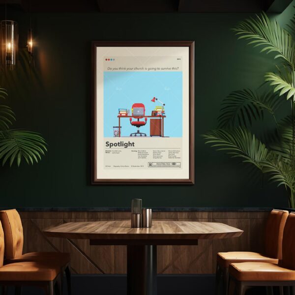 Mid-century modern Spotlight movie poster with vintage graphic design