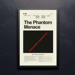 Mid-century modern style Star Wars Episode I Phantom Menace movie poster