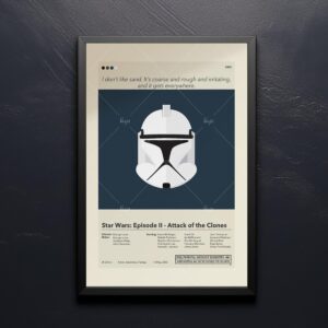 Mid-century modern Star Wars Episode II Attack of the Clones movie poster