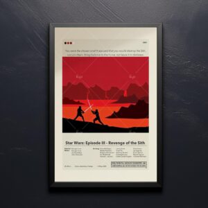 Mid-century modern style Star Wars Episode III Revenge of the Sith movie poster
