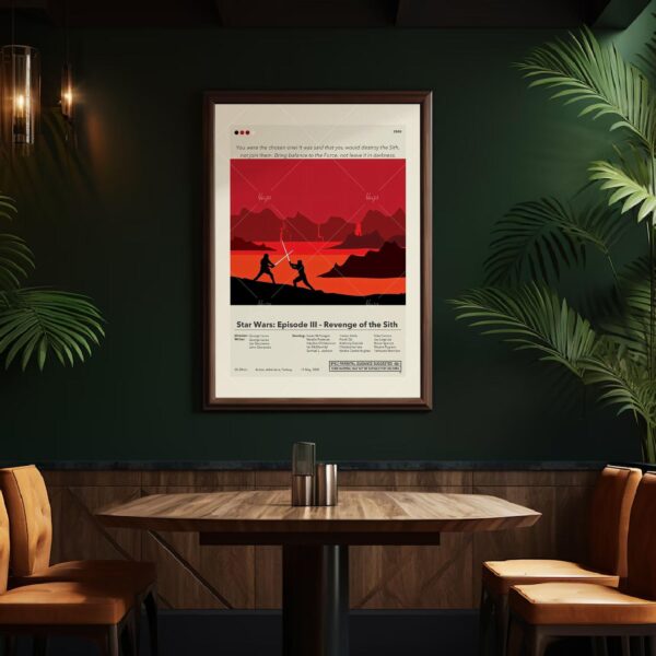 Mid-century modern style Star Wars Episode III Revenge of the Sith movie poster