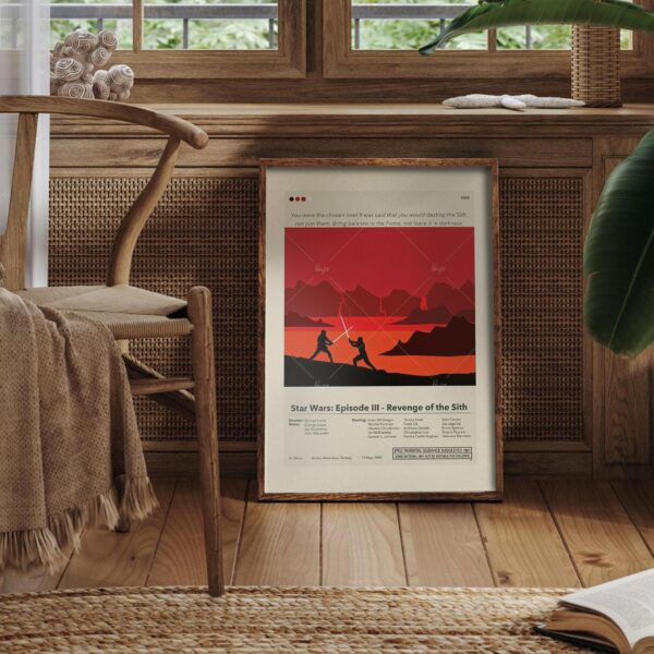 Mid-century modern style Star Wars Episode III Revenge of the Sith movie poster