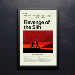 Mid-century modern style Star Wars Episode III Revenge of the Sith movie poster