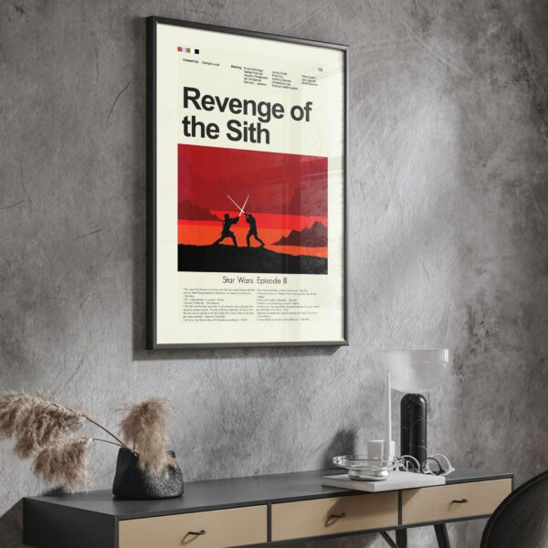 Mid-century modern style Star Wars Episode III Revenge of the Sith movie poster