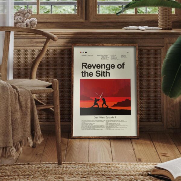 Mid-century modern style Star Wars Episode III Revenge of the Sith movie poster