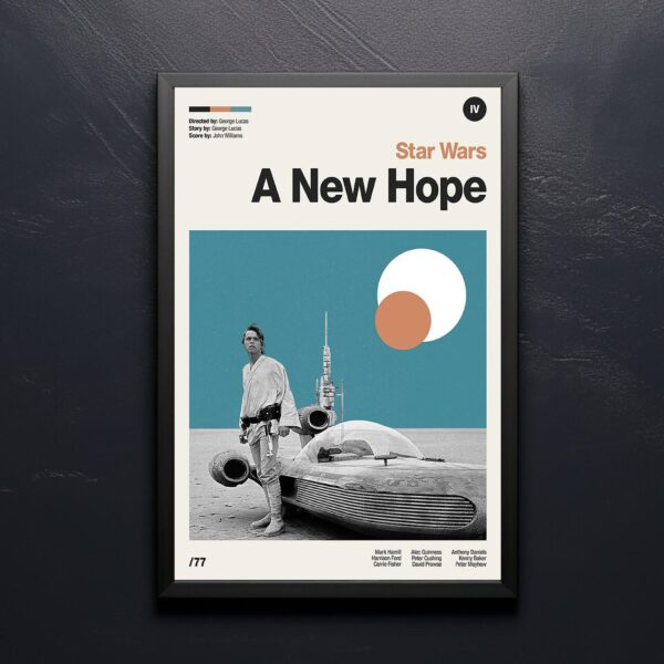Star Wars mid-century poster, retro artwork design