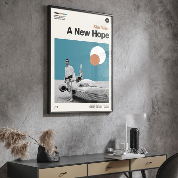 Star Wars mid-century poster, retro artwork design