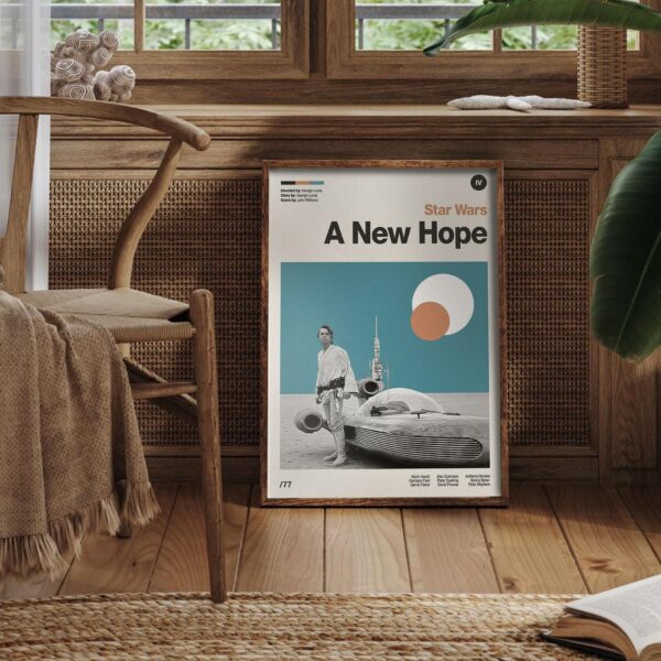 Star Wars mid-century poster, retro artwork design