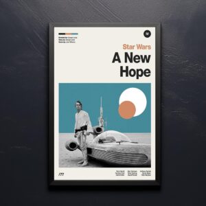 Star Wars movie poster mid-century poster design