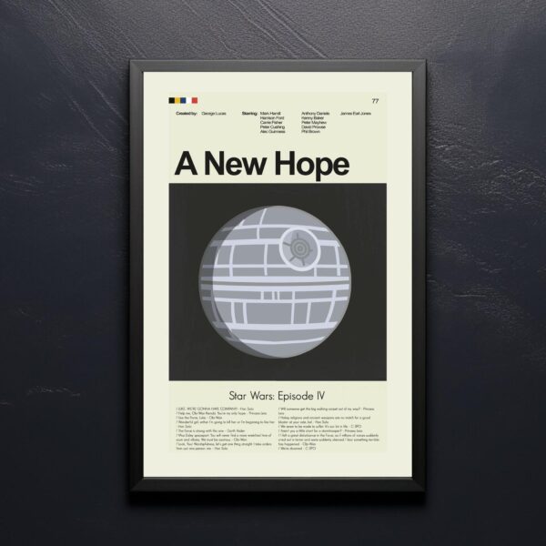 Mid-century modern graphic design Star Wars movie poster