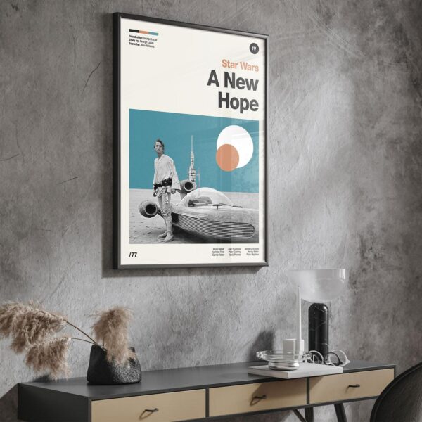 Star Wars movie poster mid-century poster design