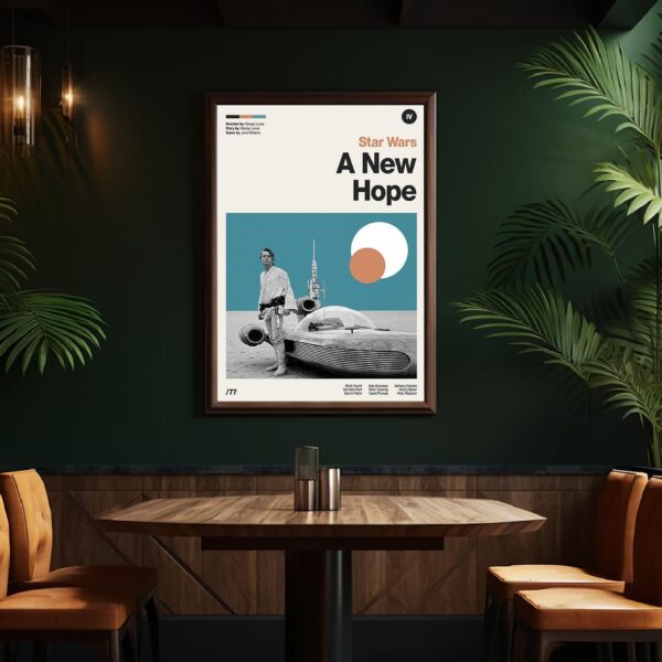 Star Wars movie poster mid-century poster design