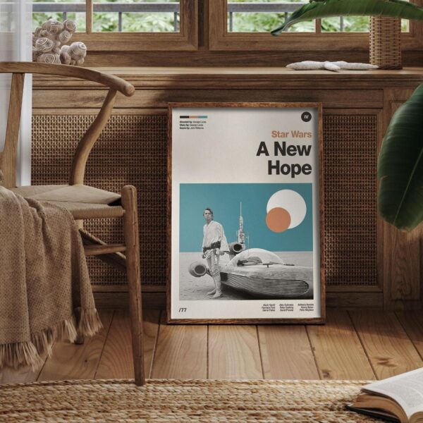 Star Wars movie poster mid-century poster design