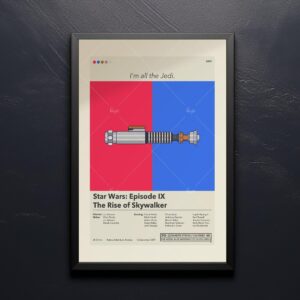 Mid-century modern Star Wars The Rise of Skywalker movie poster print