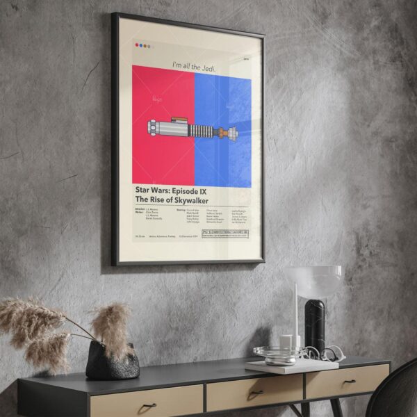 Mid-century modern Star Wars The Rise of Skywalker movie poster print
