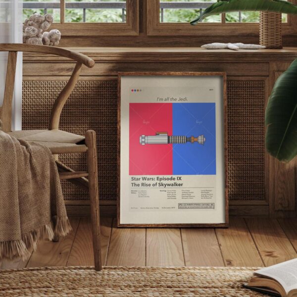 Mid-century modern Star Wars The Rise of Skywalker movie poster print