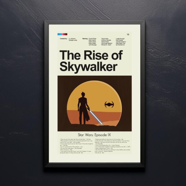 Mid-century modern Star Wars The Rise of Skywalker movie wall poster