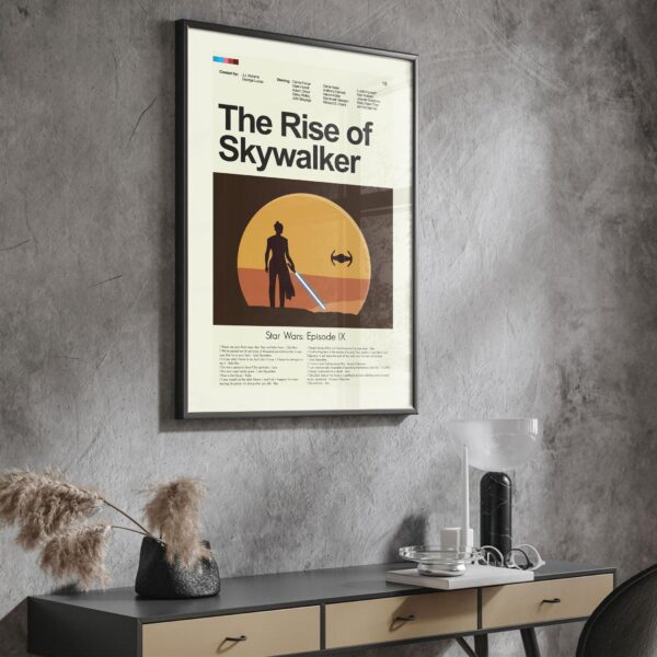 Mid-century modern Star Wars The Rise of Skywalker movie wall poster